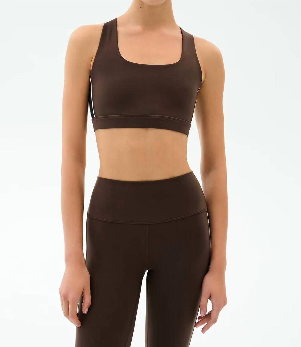 NEW SPLITS59 lexi rigor bra in dark chocolate black